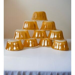 Vintage Fire King - 424 Scalloped Peach Luster Dessert Bowl Set Of 10